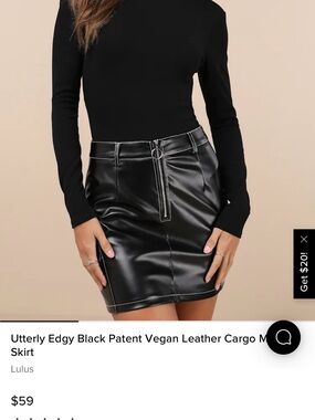 Lulus black mini skirt front zip